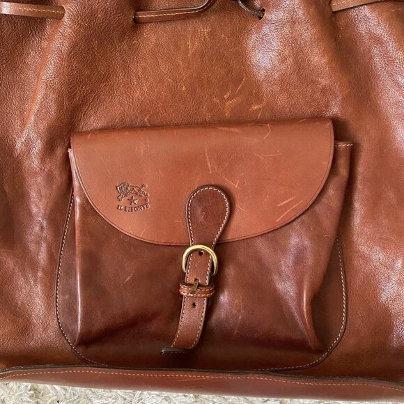 Il Bisonte shoulder bag made in Italy brown genuine leather used from Japan - Picture 4 of 16